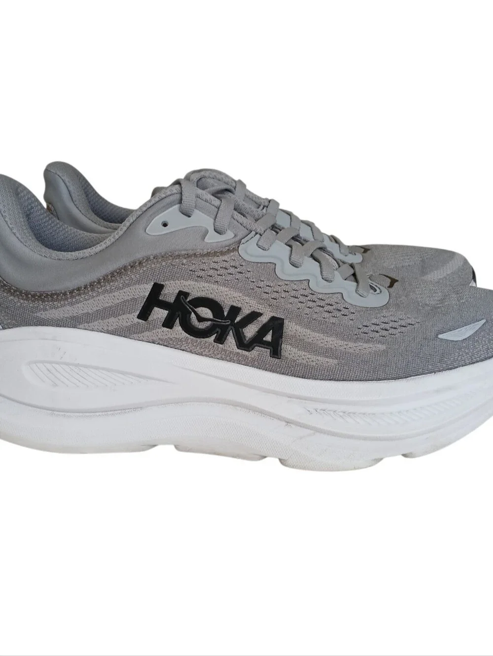 HOKA ONE ONE Bondi 9 Platform Running Shoes Men's 9D Galactic Grey/Stellar Grey